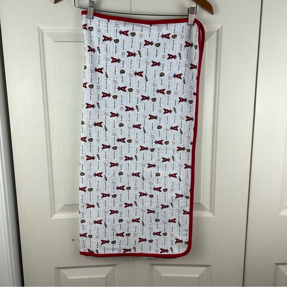 Genuine Merchandise by Pine Sports Los Angeles Angels Baseball Baby Blanket Red - Picture 2 of 11